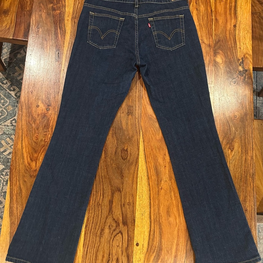 Levi Strauss 515 Bootcut size 10 long Dark Wash Jeans - Picture 3 of 14